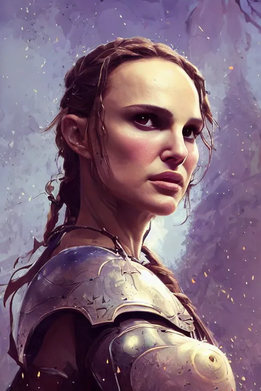 Image similar to natalie portman, legendary warrior, heroic, lord of the rings, tattoos, decorative ornaments, battle armor, by carl spitzweg, ismail inceoglu, vdragan bibin, hans thoma, greg rutkowski, alexandros pyromallis, perfect face, fine details, realistic shading photorealism