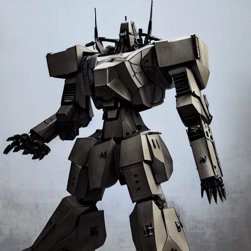 Image similar to video game play, full body armored core mecha by fujioka kenki, armored core style mecha, hyper realistic, hyper detailed, 8 k, octane render, unreal engine, ray tracing