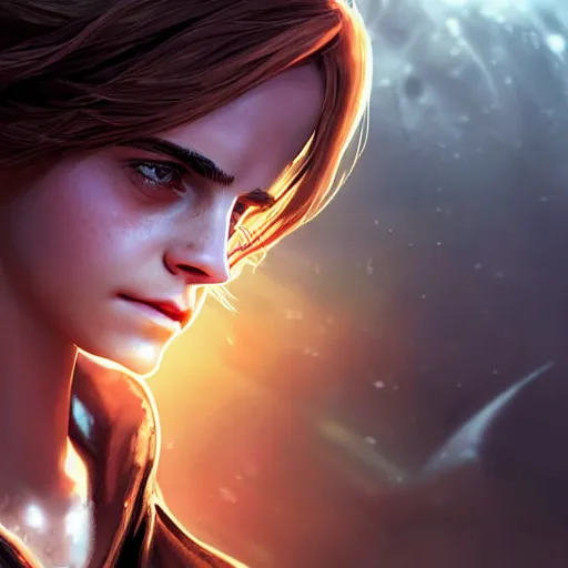 Prompt: portrait of emma watson as hermione, league of legends amazing splashscreen artwork, gears of war, splash art, natural light, elegant, photorealistic facial features, intricate, fantasy, detailed face, atmospheric lighting, anamorphic lens flare, cinematic lighting, league of legends splash art, hd wallpaper, ultra high details by greg rutkowski