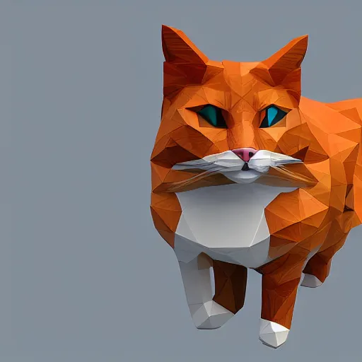 Prompt: low poly cat , 3d render , 4k