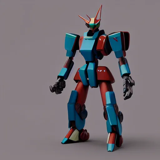 Prompt: 3 d gunpla, lizard, i robot style, pastelle colors, toy, hard surface, octane render