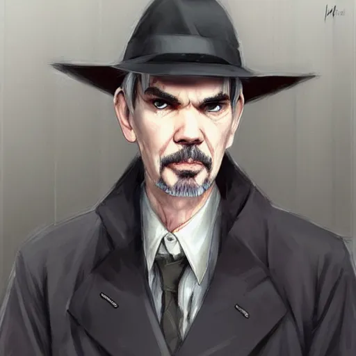 Image similar to billy bob thornton is lorne malvo, drawn by krenz cushart