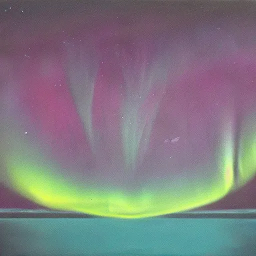 Image similar to a surrealist painting of the aurora borealis in an underwater scene.