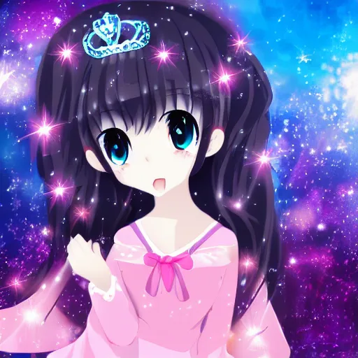 Prompt: kawaii anime princess. 4 k ultra detailed beautiful face