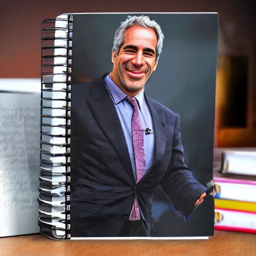 Image similar to Jeffery Epstein laughing with black book, in private jet background, colorful 16k hyper realistic digital art