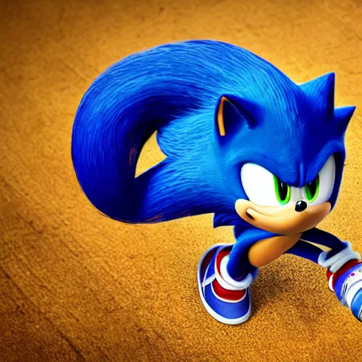 Prompt: professional photo similar to level of sonic the hedgehog, by discovery magazine, real life, photorealistic, soft focus, long exposure