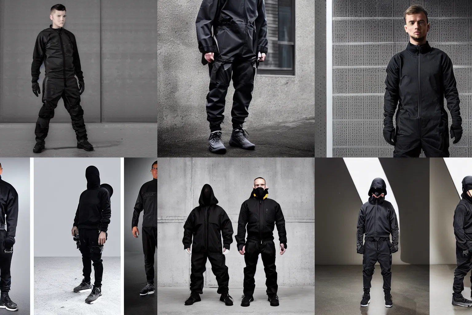 Prompt: Techwear outfit, studio photo, trending on r/techwearclothing,