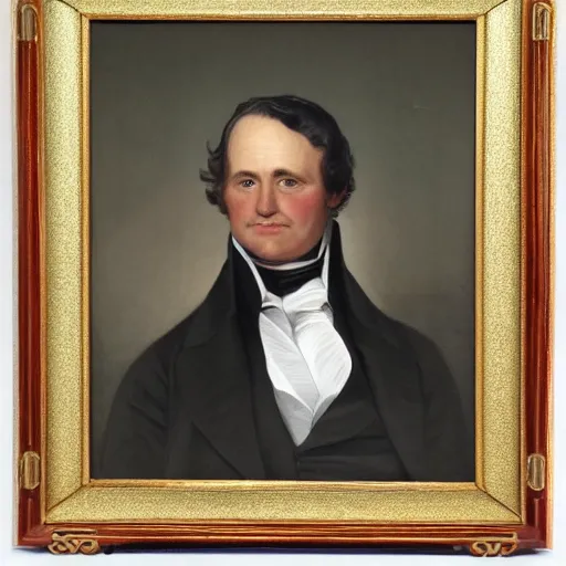 Prompt: Official Portrait of the United States President, 1848, he is a white male from Vermont