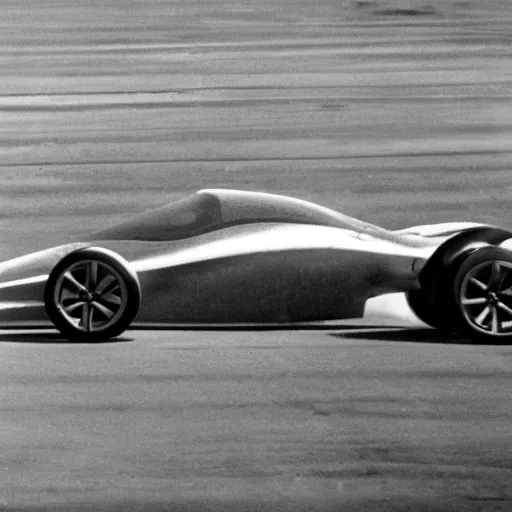 Image similar to a. new design car with undercarriage swoops like a dolphin's belly. this reduces drag, or the force of air flowing against the motion of the vehicle is curved at the nose, wide along the sides and tapered toward the trunk like a small, speedy aircraft