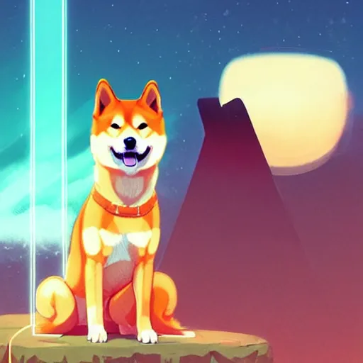 Prompt: a high detail shiba inu dog with kitsune fox by Tomas Sanchez and Simon Stålenhag and krenz cushart and ilya kuvshinov. pixiv fanbox skeb.jp clipstudio medibang ichi-up CGWORLD key visual manga cover