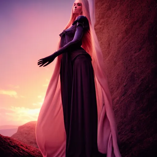 Image similar to photographic portrait of a stunningly beautiful gothic hermetic order of the golden dawn female in soft dreamy light at sunset, contemporary fashion shoot, by edward robert hughes, annie leibovitz and steve mccurry, david lazar, jimmy nelsson, breathtaking, 8 k resolution, extremely detailed, beautiful, establishing shot, artistic, hyperrealistic, beautiful face, octane render