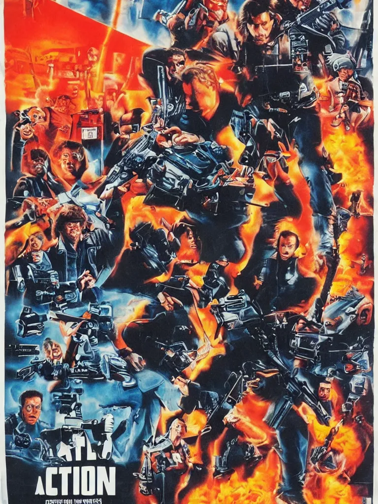 Image similar to 80s action movie poster