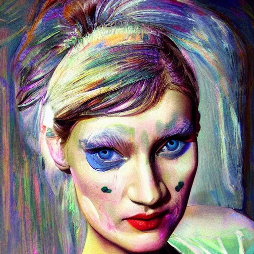 Prompt: Intricate five star Pretty Lady from Stockhom facial portrait by Pablo Picasso, oil on canvas, HDR, high detail, Photo realistic, hyperrealism,matte finish, high contrast, 3d depth, masterpiece, vivid and vibrant colors, enhanced light effect, enhanced eye detail,artstationhd