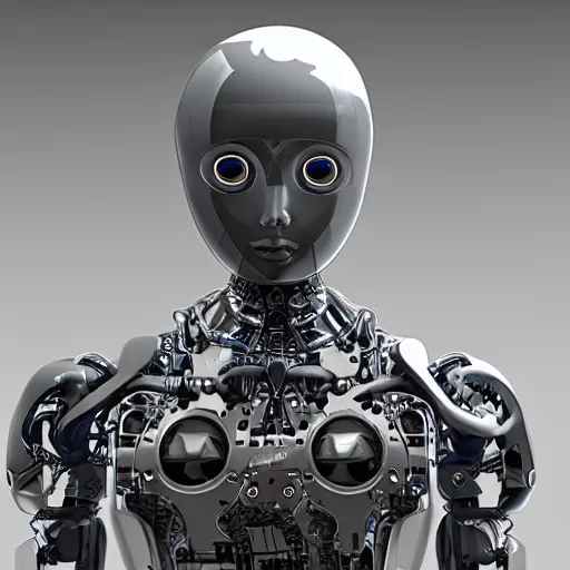 Image similar to biometric humanoid robot, intricate detail, cyber and mechanical