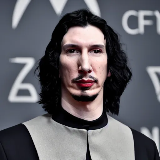 Prompt: adam driver young severus snape, black hair and cloak