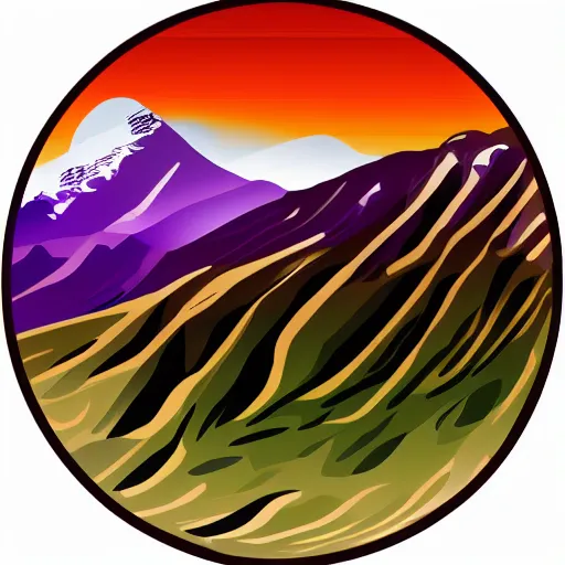 Image similar to Mountains inside a circle, vector image