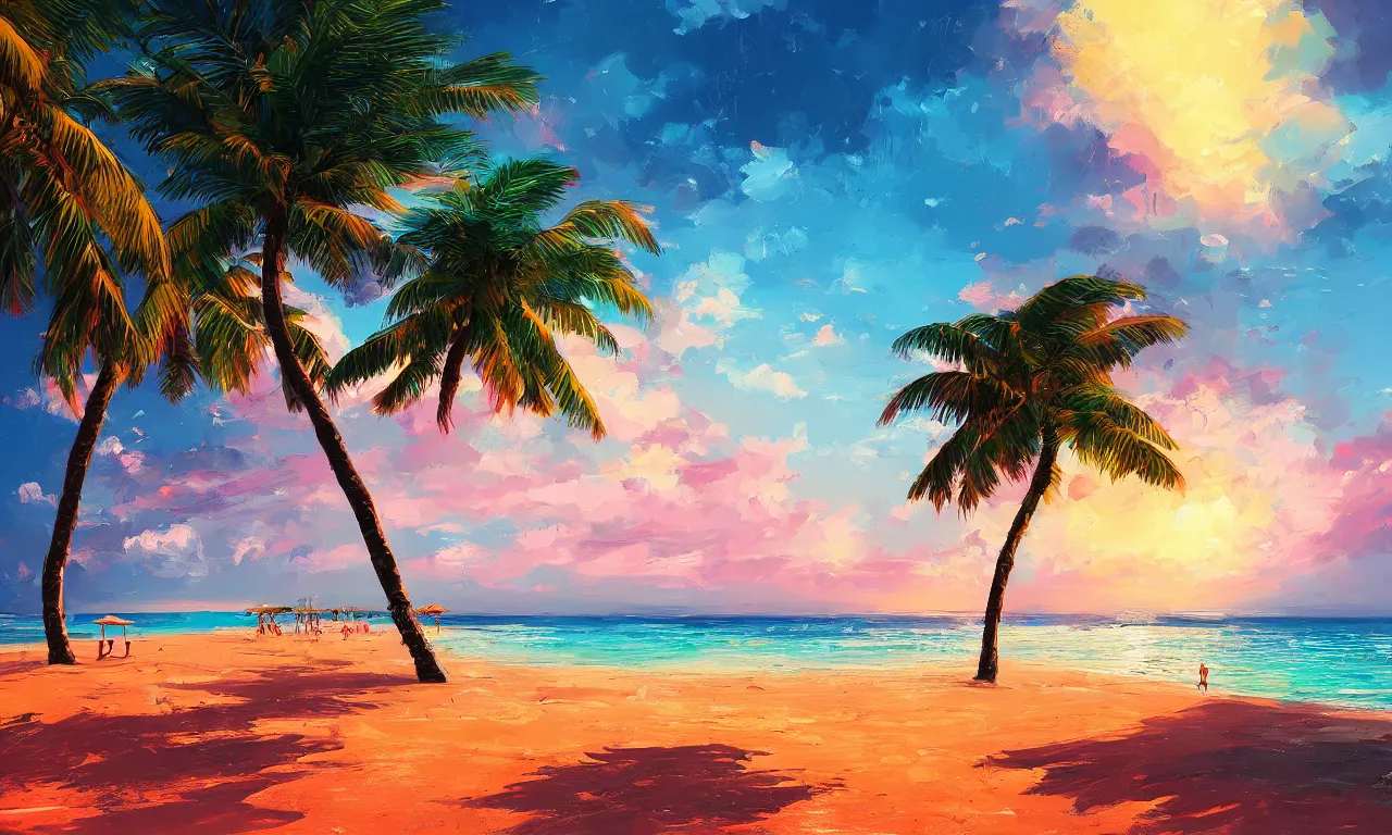 Image similar to paradise beach by alena aenami artworks in 4 k