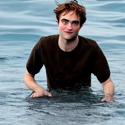 Image similar to robert pattinson as a mermaid