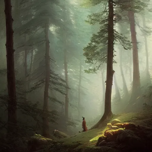 Image similar to a beautiful painting of a forest by ivan aivazovsky and sin jong hun and greg rutkowski. in style of concept art. 8 k texture. sharp lines, hyper detailed. octane render. trending on artstation