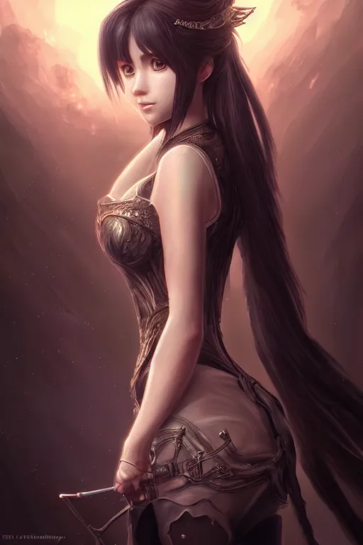 Prompt: Rinoa heartilly, fantasy, intricate, elegant, highly detailed, digital painting, artstation, concept art, matte, sharp focus, illustration