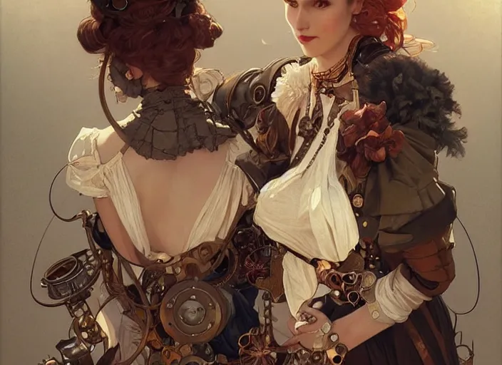 Prompt: ikea, woman model, steampunk!!! and modern, top view, rgb, backlit, elegant, highly detailed, digital painting, artstation, concept art, smooth, sharp focus, illustration, art by krenz cushart and artem demura and alphonse mucha