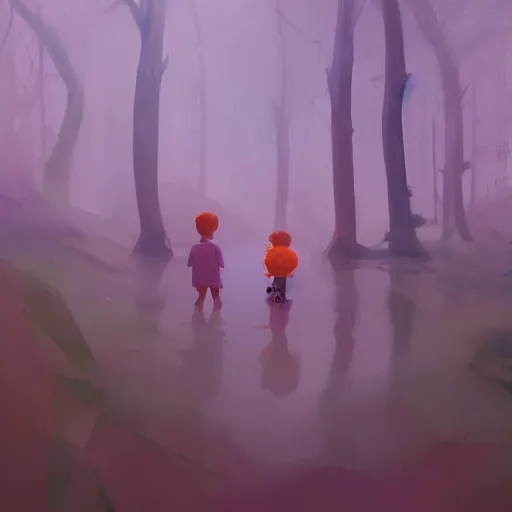 Prompt: a little boy lost in the magic woods, by elsa bleda, by ben enwonwu, by yanjun cheng, wide angle, concept art, artstation, cinematic, atmospheric, anamorphic, film