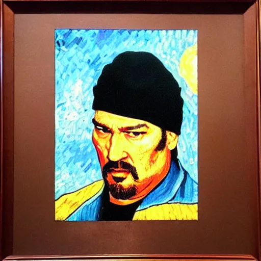 Prompt: steven seagal in the style of a van gogh painting