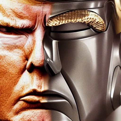 Image similar to Donald Trump as Robocop, 8k, high definition, highly detailed, photorealistic