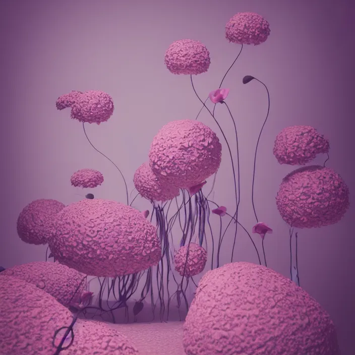 Prompt: abstract flowers and portrait _ in _ a _ surreal _ environment very surreal _ by _ amy _ sol _ naotto hattori _ low brow _ highly _ detailed _ 3 _ d _ render _ vray _ octane _ realistic _ lighting _ photo