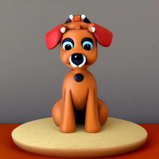 Prompt: cute puppy dog figurine in the style of enesco rudolph and friends detailed 4 k 3 d render