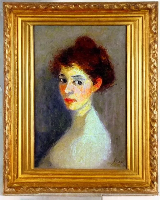 Image similar to impressionist portrait of a young woman, french art