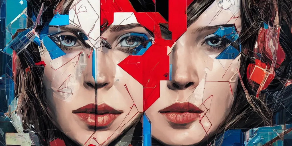 Image similar to a portrait of a single female android, by MARVEL comics and Sandra Chevrier, 4k