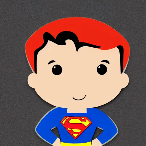 Image similar to superman as a very young boy smiling on the cartoon wild - kratts, sticker - art, svg vector, adobe - illustrator