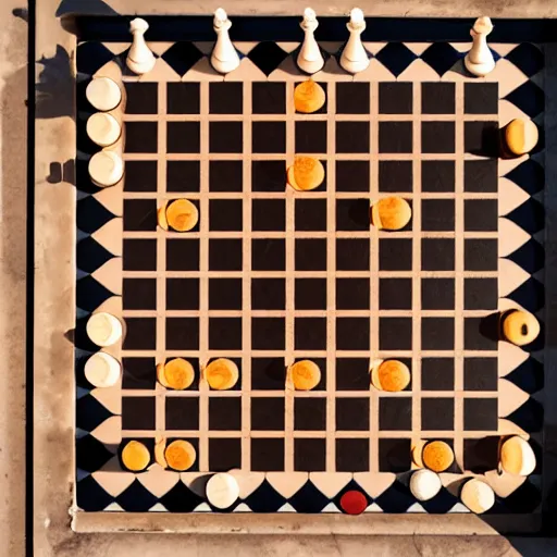 Image similar to top down view of a chessboard