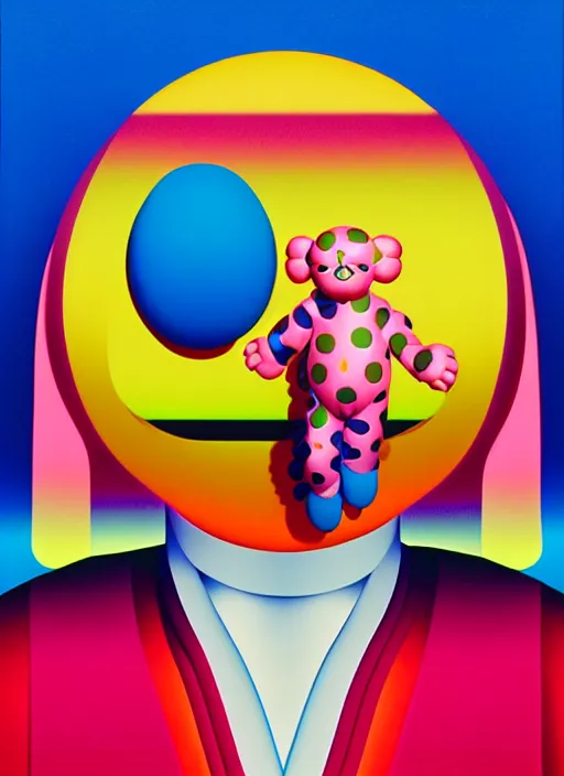 Image similar to happy person by shusei nagaoka, kaws, david rudnick, airbrush on canvas, pastell colours, cell shaded, 8 k