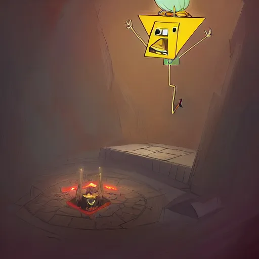 Prompt: bill cipher from gravity falls by marc simonetti