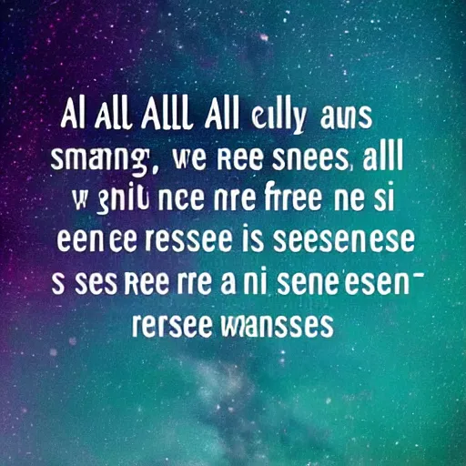 Image similar to all we are is a cosmic dust that scatters free with no sense of direction, we're just wandering