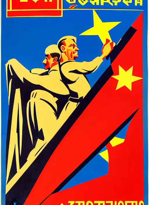 Image similar to soviet propaganda poster of the european union, socialist realism. by alexander zelensky, viktor deni, havrylo pustoviyt