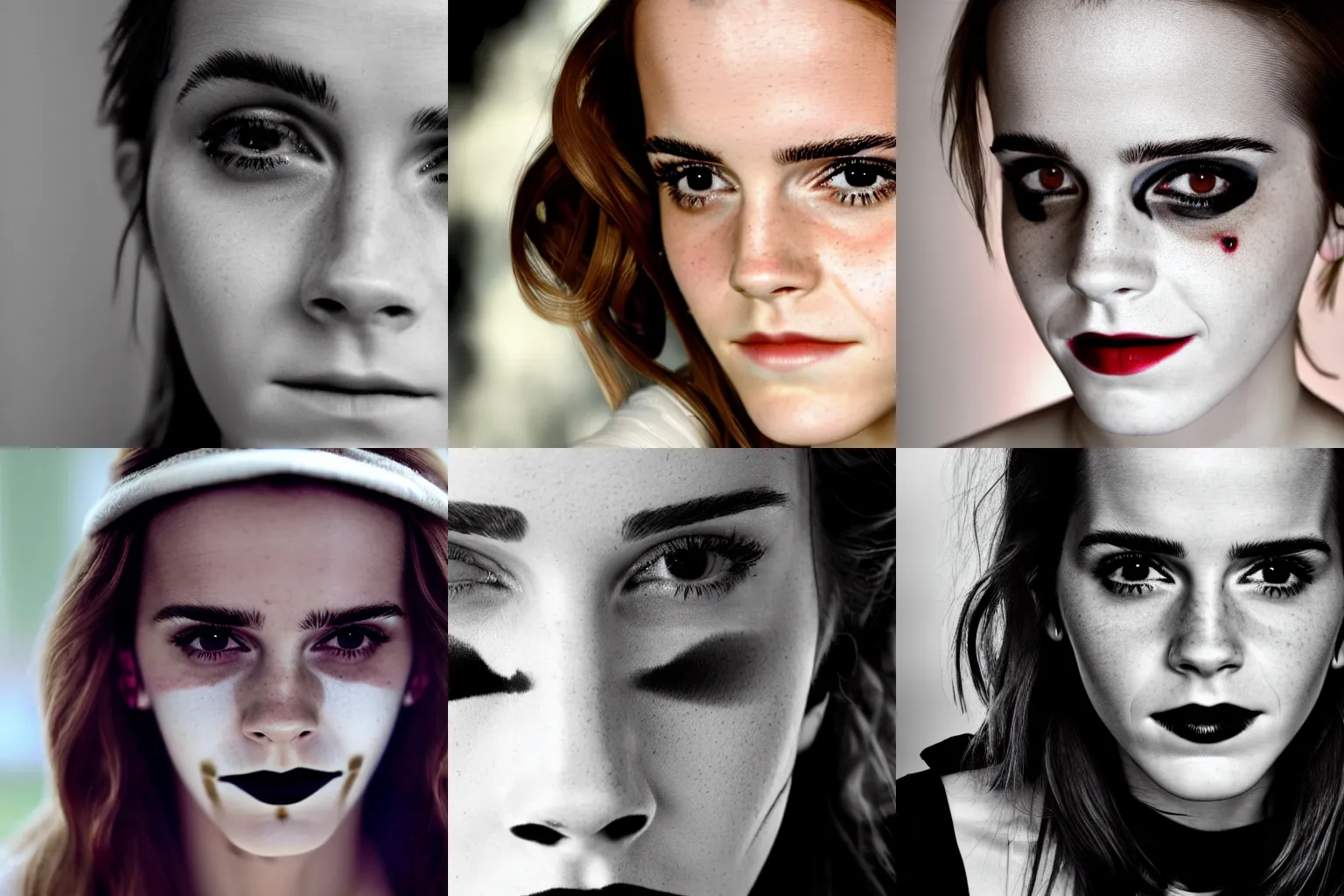 Prompt: closeup of Emma Watson as a mime, 4k, DSLR photo