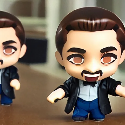 Prompt: robert de niro as nendoroid!, background bar, kodak film