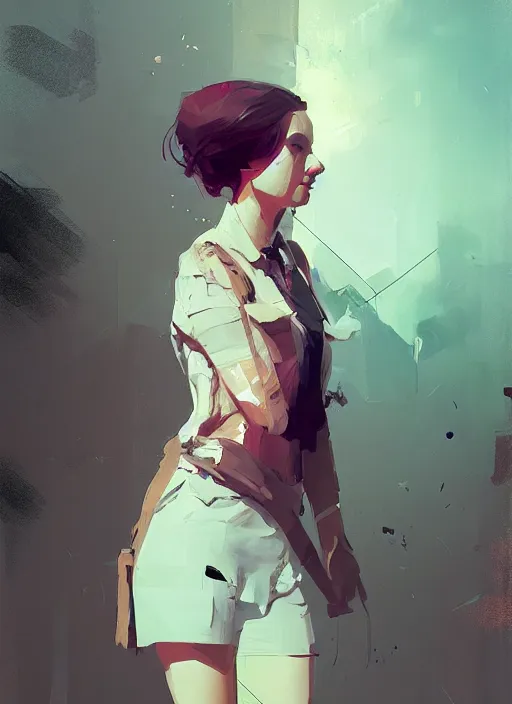 Image similar to portrait of a pretty young lady, forward facing by ismail inceoglu