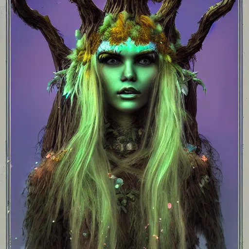 Image similar to portrait of shaman dryad goddess detailed, cinematic photo, artstation