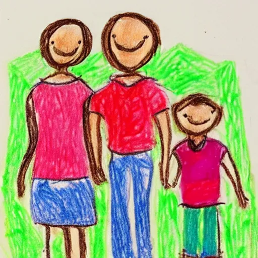 Image similar to child drawing of a family.
