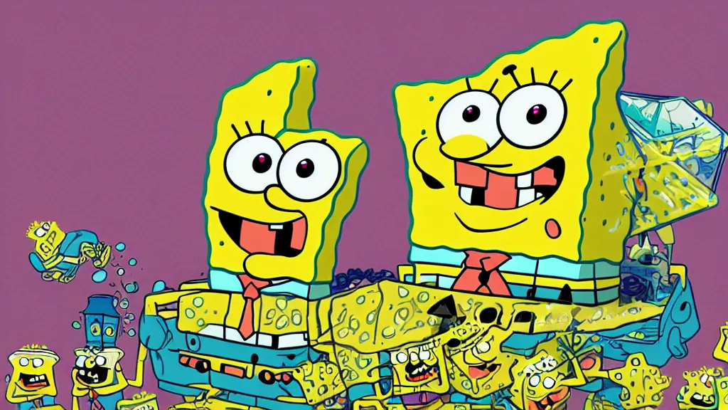 Image similar to spongebob, married generated by artificial intelligence, 8K UHD, trending on artstation, extremely detailed