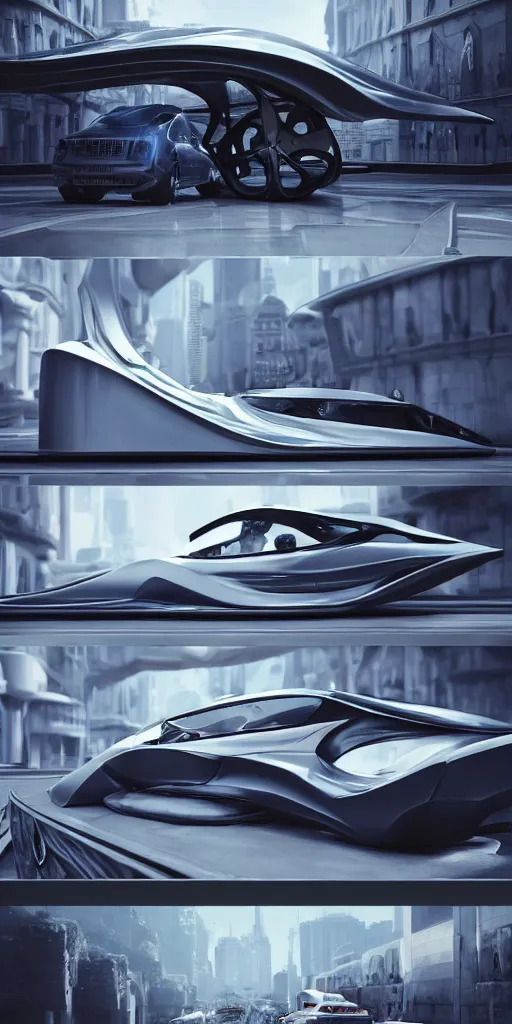 Image similar to sci-fi 3d car and wall structure car, in the coronation of napoleon painting, and digital billboard in the middle. in style of zaha hadid. octane render pinterest, keyshot product render, water reflections gloss shiny in luquid. 4k, 8k, 16k, tilt shift