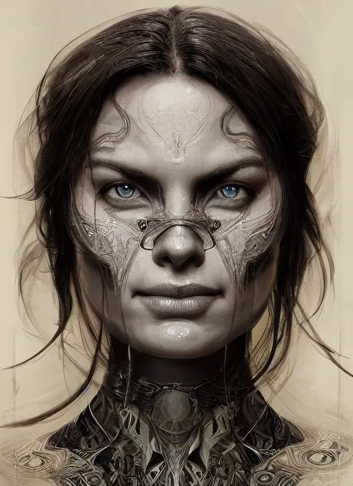 Image similar to symmetry!! clint eastwood, machine parts embedded into face, intricate, elegant, highly detailed, digital painting, artstation, concept art, smooth, sharp focus, illustration, art by artgerm and greg rutkowski and alphonse mucha, 8 k