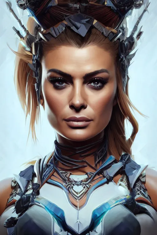 Prompt: symmetry!! portrait of carmen electra in the style of horizon zero dawn, machine face, intricate, elegant, highly detailed, digital painting, artstation, concept art, smooth, sharp focus, illustration, art by artgerm and greg rutkowski and alphonse mucha, 8 k