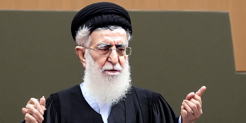 Image similar to khamenei in court, courtroom drawing