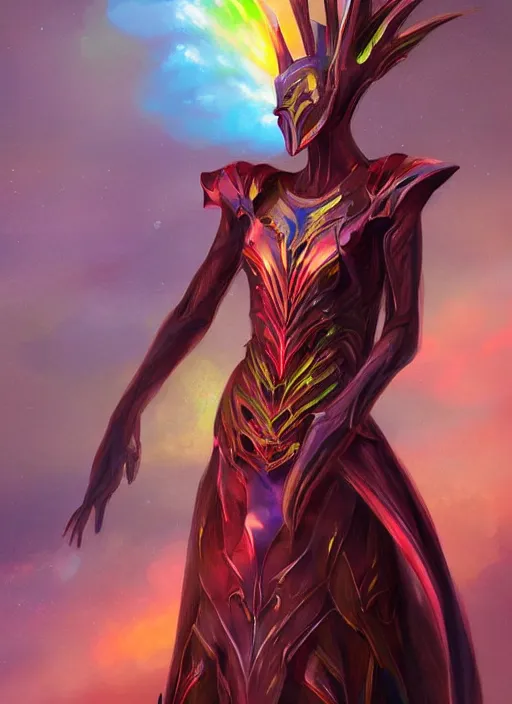 Prompt: sauron wearing a rainbow dress, elegant, digital painting, concept art, smooth, sharp focus, illustration, from starcraft by ruan jia and mandy jurgens and artgerm and william - adolphe bouguerea