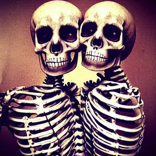 Prompt: “A skeleton and a death kiss”